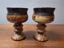 Pair Laurentian Pottery Goblets