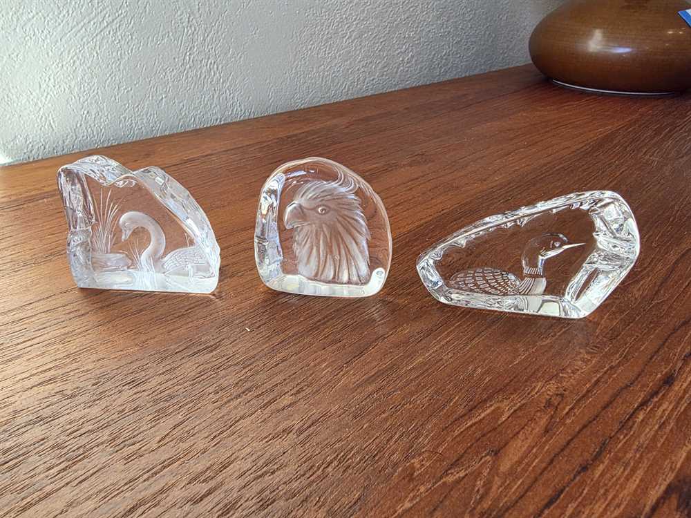 Artic Glass Canada Set of 3 Animal Sculptures - Eagle, Goose, Duck