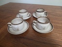 Set of four Denby Memories Teapcups and Saucers