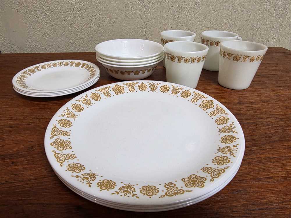 Set of 16 Corelle Butterfly Gold Dishes