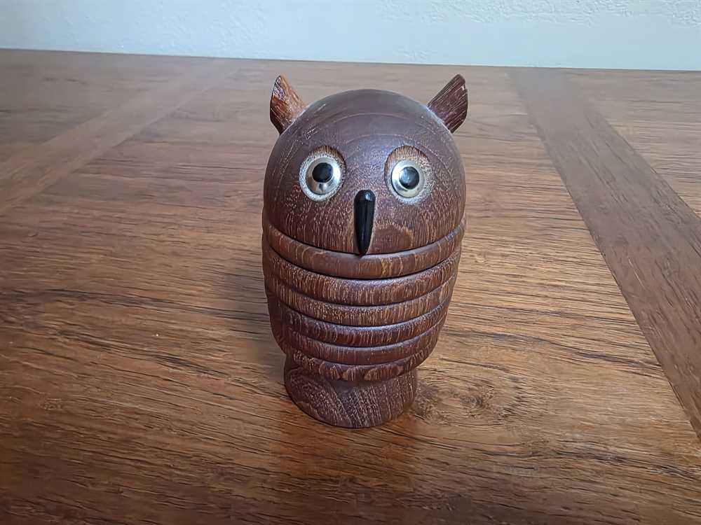 Teak Owl Coaster Set
