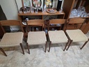 Set of 4 1960's Danish Teak & Papercord Dining Chairs by Poul Volther for Frem Rojle