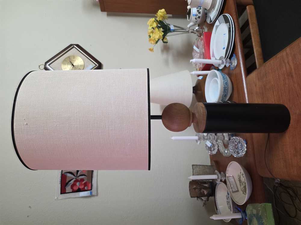 1960's Electrohome Teak and Black Lacquered Table Lamp