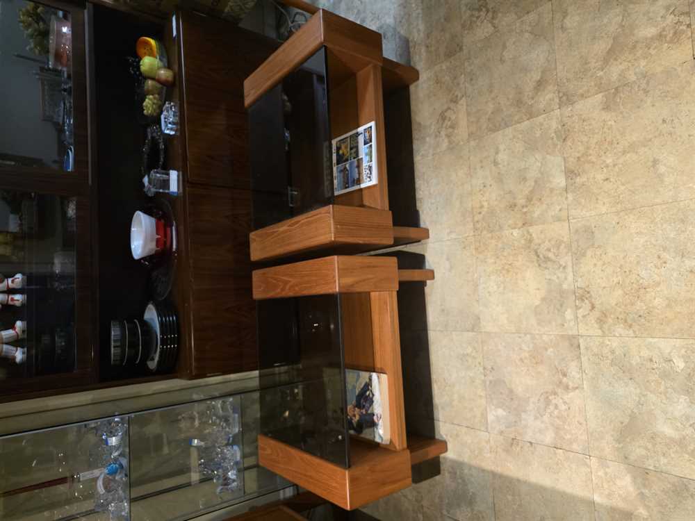 Pair of Teak End Tables w/ Smoked Glass Tops