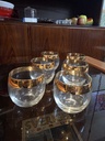 Set of 6 Libbey Gold Band Roly Poly Glasses