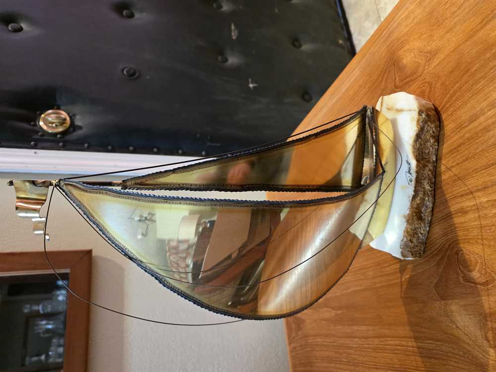 Large Demott Brass Sailboat Sculpture.  Signed.  California.