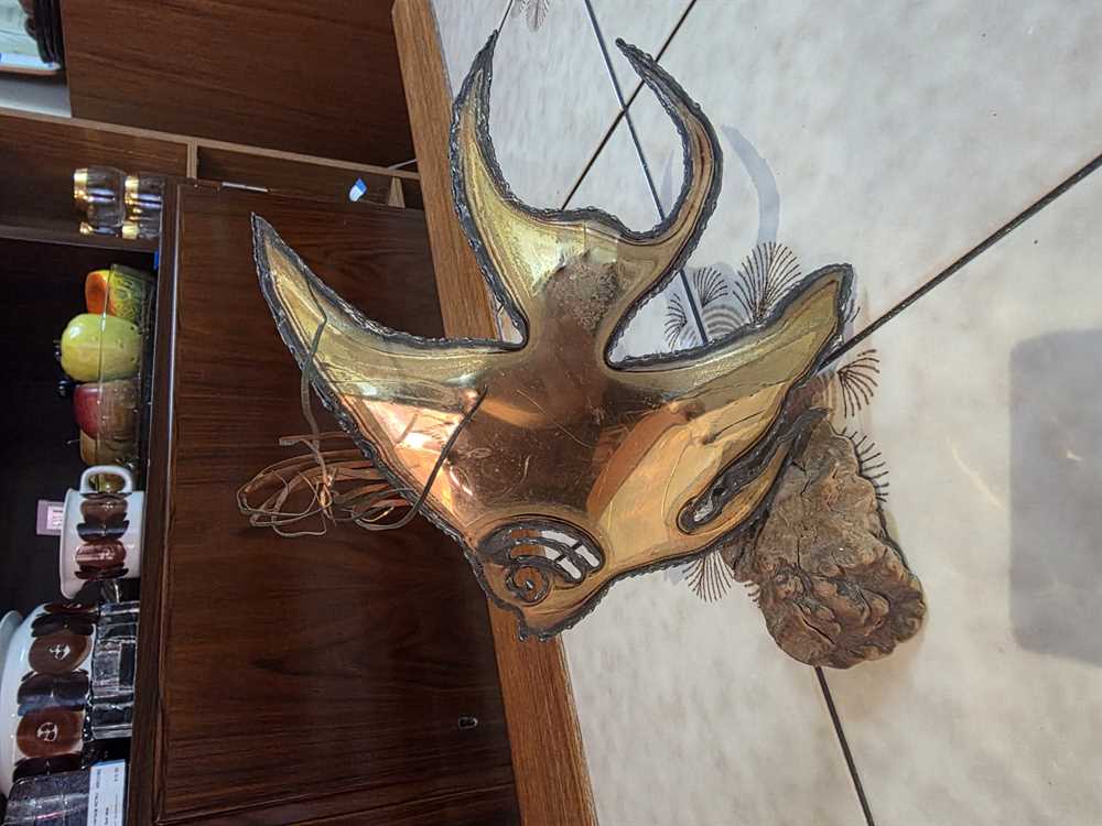 Torch Art Fish on Driftwood Scultpure