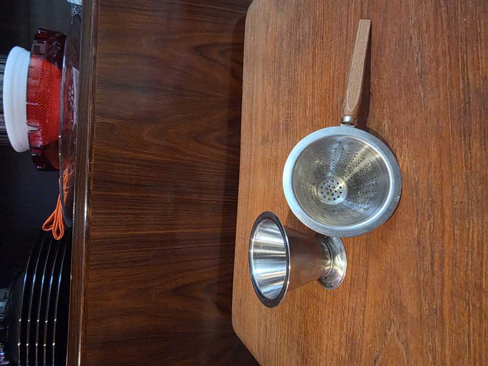 Lundtofte Denmark Teak and Stainless Tea Strainer w/ holder