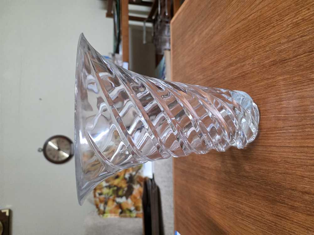 JG Durand France Torciglione (Twisted Ribbing) Crystal Vase