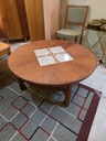 Gangso Mobler Round Teak & Tile Coffee Table w/ Undershelf