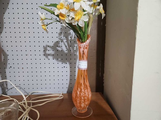 [MB00340] Blown Glass/Swung Vase-Orange