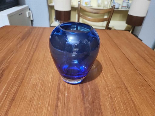 [MB01449] Dansk International Blue Teardrop Vase