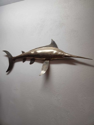 [MB01792] Large Brass Swordfish Wall Hanging