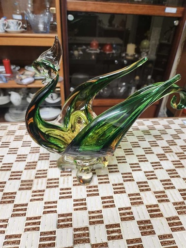 [CT00217] Lorraine Glass Large Art Glass Bird