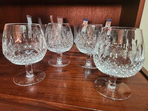 [CT00218] Set of 4 Waterford Crystal "Colleen" Brandy Snifter Glasses