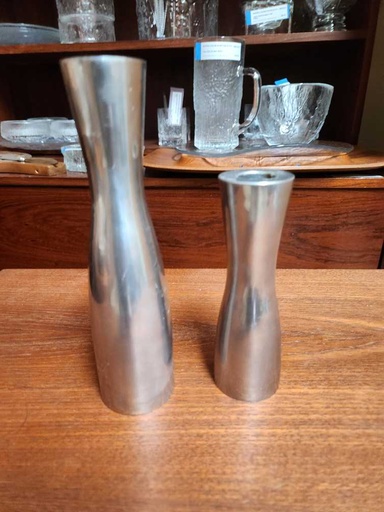 [MB01895] Pair of Steel 1980's Votive Holders by Erika Pakham for Ikea