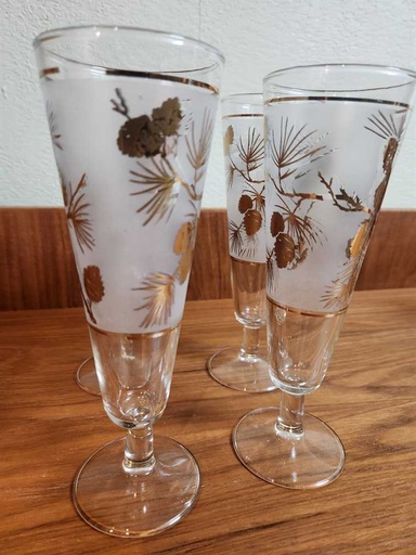 [MB02066] Libbey Golden Acorn Set of 4 Pilsner Glasses