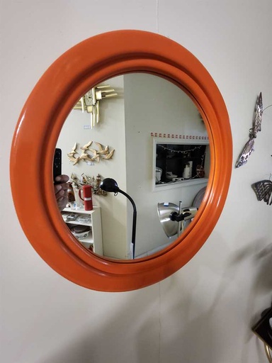 [MB02165] 1970 Round Orange Mirror