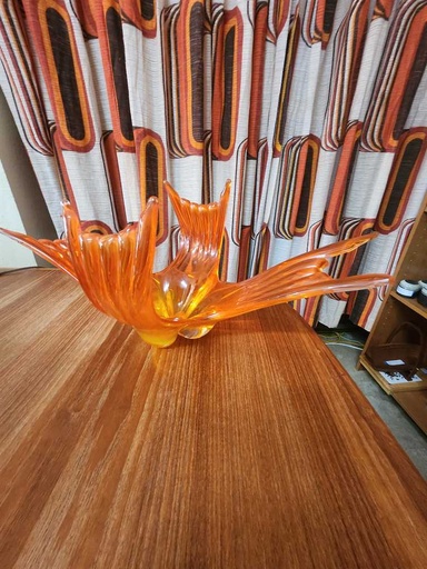 [MB02195] Large Orange Chalet Glass