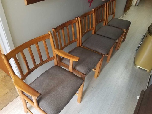 [CT00331] Set of 5 Teak Dining Chairs Designed by Johannes Anderson for Uldum Mobelfabrik