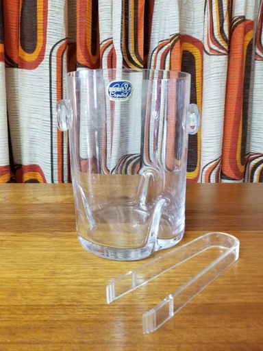 [MB02234] Bohemian Glass Ice Bucket w/tongs