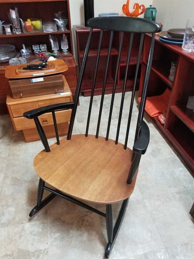 [MB02244] Farstrup Mobler Teak & Ebonized Walnut Rocking Chair #8662