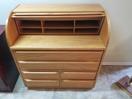 [MB02245] Danish Teak Rolltop Desk