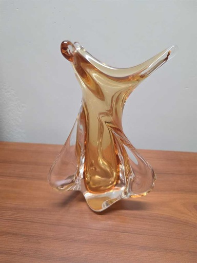 [CT00367] Chalet Glass Vase - Amber