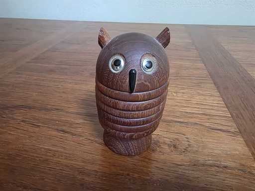 [MB02383] Teak Owl Coaster Set