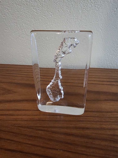 [MB02387] Hadeland Glass Norway Glass sculpture - Norway Relief Map