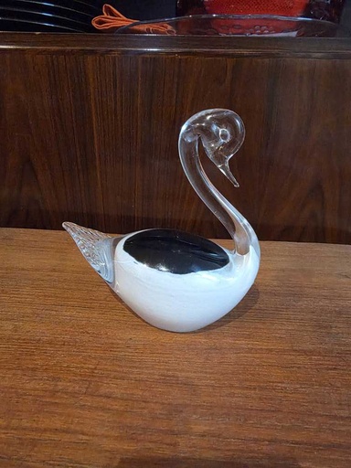 [MB02503] FM Konstglas Ronneby Sweden Glass Swan