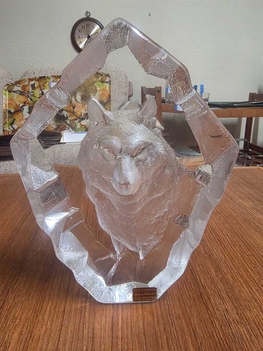 [MB02536] Mats Jonasson Signature Series Wolf Glass Sculpture